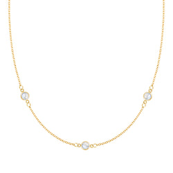 Bayberry 3 Moonstone Necklace in 14k Gold (June)