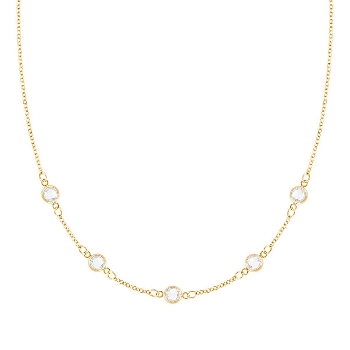 Petite Birthstone Necklace in 14k Gold