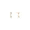 Personalized Classic 2 Birthstone Earrings in 14k Gold