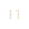 A pair of Personalized Classic dangle earrings featuring three gemstones bezel set in 14k yellow gold - front view