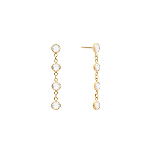 Petite 4 Birthstone Earrings in 14k Gold