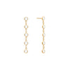 Pair of Classic earrings each featuring five 4 mm briolette cut white topaz bezel set in 14k yellow gold