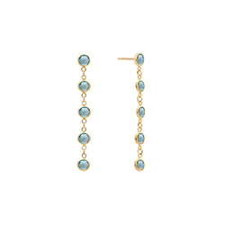 Newport Nantucket Blue Topaz Earrings in 14k Gold (December)