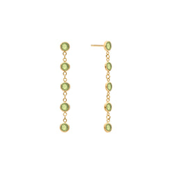 Newport Peridot Earrings in 14k Gold (August)