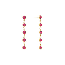 Newport Ruby Earrings in 14k Gold (July)