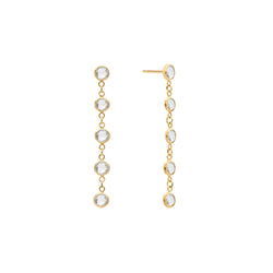 Newport White Topaz Earrings in 14k Gold (April)