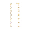 Pair of Personalized Classic dangle earrings featuring seven gemstones bezel set in 14k yellow gold - front view