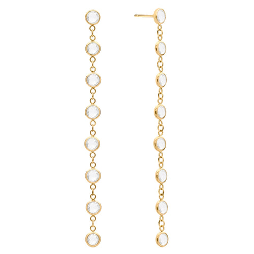 Petite 8 Birthstone Earrings in 14k Gold