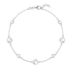 Bayberry Grand & Classic cable chain bracelet in 14k white gold featuring seven alternating 4 mm and 6 mm white topaz