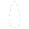 Bayberry Grand 11 Birthstone necklace featuring eleven 6 mm briolette cut gemstones bezel set in 14k gold - front view