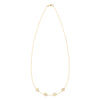 14k yellow gold cable chain necklace featuring four 1/4” flat discs engraved with the letters ABCD