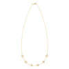 14k yellow gold cable chain necklace featuring six 1/4” flat engraved letter discs, spelling Grammy