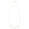 14k yellow gold cable chain necklace featuring four 1/4” flat engraved letter discs, spelling Mama