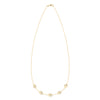 14k yellow gold cable chain necklace featuring five 1/4” flat engraved letter discs, spelling Nonna