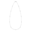 Bayberry 14k white gold necklace featuring alternating 4 mm and 6 mm briolette cut bezel set white topaz