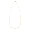 Personalized cable chain necklace featuring five 4 mm briolette cut gemstones bezel set in 14k yellow gold