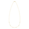 Personalized cable chain necklace featuring six 4 mm briolette cut gemstones bezel set in 14k yellow gold
