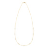 Personalized cable chain necklace featuring nine 4 mm briolette cut gemstones bezel set in 14k yellow gold