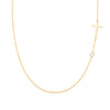 14k yellow gold 1.17 mm cable chain necklace featuring one round birthstone and a 1/2