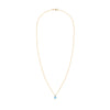 Greenwich cable chain necklace featuring one 4 mm Nantucket blue topaz & one 2.1 mm diamond bezel set in 14k yellow gold