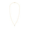 Greenwich cable chain necklace featuring one 4 mm round cut opal and one 2.1 mm diamond bezel set in 14k yellow gold