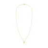 Greenwich cable chain necklace featuring one 4 mm round cut peridot and one 2.1 mm diamond bezel set in 14k yellow gold