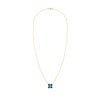 Greenwich cable chain necklace featuring four 4 mm faceted alexandrites and one 2.1 mm diamond bezel set in 14k yellow gold
