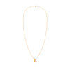 Greenwich cable chain necklace featuring four 4 mm round cut citrines and one 2.1 mm diamond bezel set in 14k yellow gold