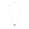 Greenwich cable chain necklace featuring four 4 mm faceted round cut garnets and one 2.1 mm diamond bezel set in 14k gold