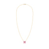 Greenwich cable chain necklace featuring four 4 mm pink tourmalines and one 2.1 mm diamond bezel set in 14k yellow gold