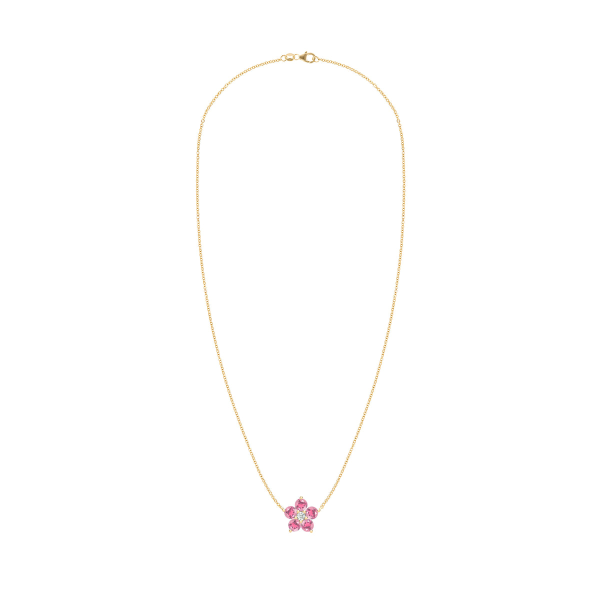 Gold Daisy Chain Bracelet with Peridot and Pink Tourmaline