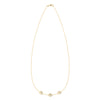 14k yellow gold cable chain necklace featuring three 1/4” flat engraved letter discs, spelling M-heart-M