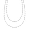 Newport Wrap necklace featuring 4 mm briolette cut white topaz bezel set in 14k white gold