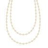 Newport Wrap necklace featuring 4 mm briolette cut white topaz bezel set in 14k yellow gold - front view