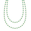 Newport Wrap necklace featuring 4 mm briolette cut emeralds bezel set in 14k yellow gold - front view