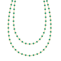 Newport Emerald Long Necklace in 14k Gold (May)