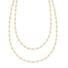 Newport Wrap necklace featuring 4 mm briolette cut moonstones bezel set in 14k yellow gold - front view