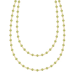 Newport Peridot Long Necklace in 14k Gold (August)