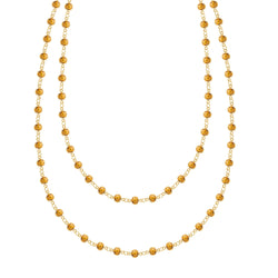 Newport Citrine Long Necklace in 14k Gold (November)