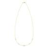 Grand & Classic 14k gold 1.17 mm cable chain necklace featuring four 4 mm and one 6 mm briolette cut bezel set gemstones