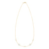 Grand & Classic 14k yellow gold 1.17 mm cable chain necklace featuring three 4 mm & two 6 mm briolette cut gemstones