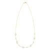 Grand & Classic 14k gold 1.17 mm cable chain necklace featuring five 4 mm and five 6 mm briolette cut bezel set gemstones