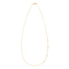 14k yellow gold 1.17 mm cable chain necklace featuring three round birthstones and a 1/2