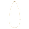 14k yellow gold 1.17 mm cable chain necklace featuring four round birthstones and a 1/2