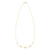 Joy Over Everything 14k yellow gold Necklace featuring two 4 mm Moonstones and three 1/4