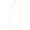 14k yellow gold cable chain Classic necklace featuring three birthstones and a 1/2