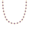 Newport necklace featuring nineteen 4 mm briolette cut amethysts bezel set in 14k yellow gold - front view