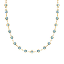 Newport Nantucket Blue Topaz Necklace in 14k Gold (December)