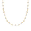 Newport necklace featuring nineteen 4 mm briolette cut moonstones bezel set in 14k yellow gold - front view