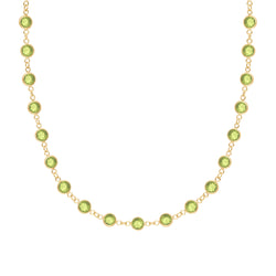 Newport Peridot Necklace in 14k Gold (August)